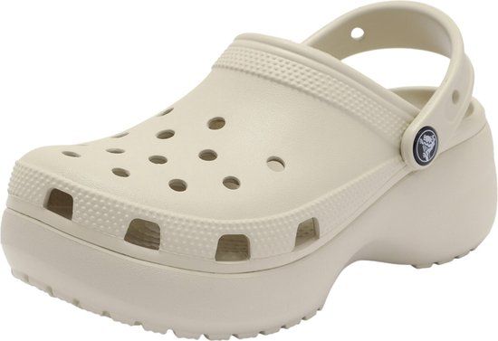 Crocs Classic Platform Instappers Dames - crèmekleur - Maat 39.5