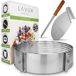 LAVUR Set de cercles à tarte, Argent, 3 pièces, Moule de cuisson, réglable 23-30 cm, Acier inoxydable