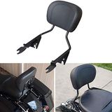 AUFER Afneembare rechtopstaande passagiersrugleuning-sissy bar met rugsteun, kussen, compatibel met Touring Road King Street Glide Electra Glide Road Glide FLHR FLHX FLHT FLTR 2009-2025 (zwart)
