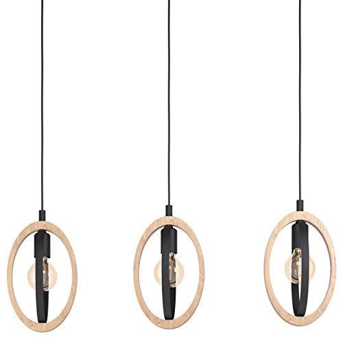 EGLO Basildon Hanglamp - Zwart/Bruin - E27 - 78 cm