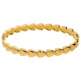 Lucardi - Dames Stalen goldplated bangle harten - Armband - Staal - Goudkleurig