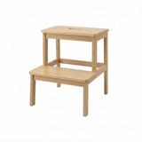 KROK Bamboe kruk met trede, bruin, 46 cm hoog