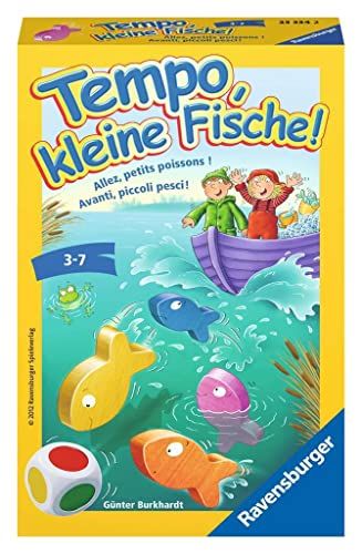 Ravensburger 23334 - Tempo, kleine vis, cadeauspel voor 1-6 spelers, kinderspel vanaf 3 jaar, compact formaat, reisspel, bordspel - verjaardagscadeaus
