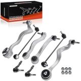 Frankberg 4 x ophangarmen + 2 x koppelingsstang + 2 x koppelingsstangkop vooras compatibel met 5-serie E60 2001-2010 5-serie Touring E61 2004-2010 vervanging # 31126760181