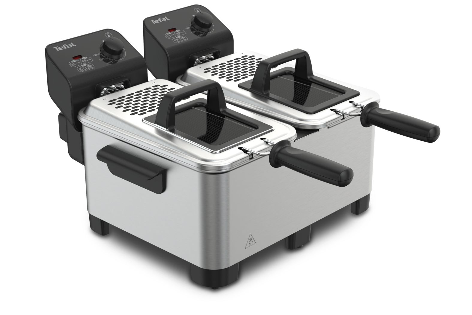 Tefal Double Pro FR3610 - Dubbele Frituurpan - 7L - 3600W - Zwart/RVS