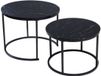 Home & Styling Bijzettafels - Set van 2 - Zwart - Metaal/MDF - Rond - 50 cm / 60 cm