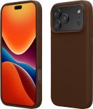 kwmobile telefoonhoesje geschikt voor Apple iPhone 17 Pro Max - Hoesje met siliconen coating - Smartphone case in chocoladebruin
