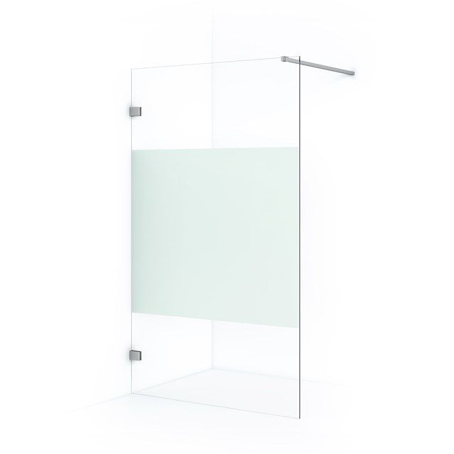 Maxaro Inloopdouche Diamond 110cm 8mm Helder Veiligheidsglas met Matte Strook Chroom