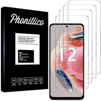 Phonillico® Gehard glas voor Xiaomi Redmi Note 12 4G [Pack 4] Glasfolie Screenprotector