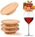 Sans marque Bambou Verre à vin Toppers - 4 Pièces