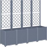 vidaXL Jardinière avec treillage 160x40x140 cm polypropylène bleu gris