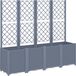 vidaXL Jardinière avec treillage 160x40x140 cm polypropylène bleu gris
