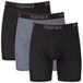Hanes - Set van 3 boxershorts Comfort Flex Fit met steunzakken voor heren, regular fit en lang, lange pijpen, grijs/zwart, S