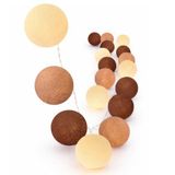 CREATIVECOTTON led-lichtketting met katoenen bollen, inclusief timer en dimmer (Cappuccino, 20 ballen)