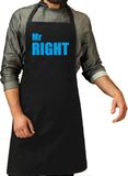 Bellatio Decorations Mr Right cadeau schort zwart/blauw heren