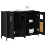 vidaXL Dressoir, zwart eikenfineer, 100 x 35 x 70 cm, houtvezelplaat