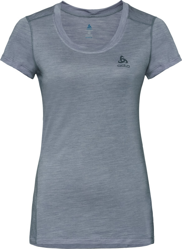 ODLO Natural + Light BL Top Crew Neck S/S Dames, grey melange M 2020 Onderhemden