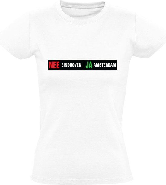 NEE Eindhoven JA Amsterdam Dames T-shirt - Wit - 5XL