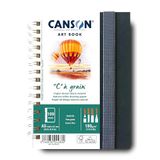 CANSON - Professional Book tekenpapier wit – fijne korrel – 180 g/m² – spiraalgebonden notitieboek – A5-14 – 8 x 21 cm – natuurlijk wit – 50 vellen