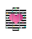 Homemania 3-delige afbeelding voor Valentine's Day-from Living, Room-Multicolor, 57 x 0,3 x 60 cm HM203MDF293, MDF
