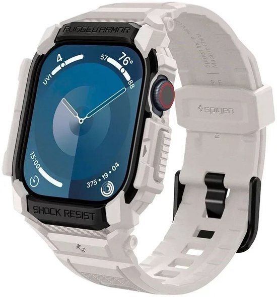 Spigen Rugged Armor Pro Hoesje en Bandje Geschikt voor Apple Watch 10 46MM Beige