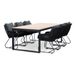 LUX outdoor living Kampa Natural/Portofino zwart dining tuinset | 6 personen | polywood + touw | 210cm