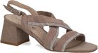 Caprice Dames Sandaaltje 9-28300-42 326 G-breedte Maat: 38 EU Bruin Leer/Textiel Blokhak