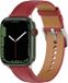 By Qubix Luxe Leren Bandje Bordeaux Geschikt voor Apple Watch 38mm/40mm/41mm/42mm