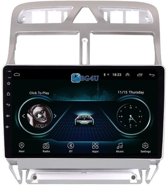 BG4U Navigatie radio Peugeot 307 2004-2013, Android 8.1, 9 inch scherm, Canbus, GPS, Wifi, Mirror link, OBD2, Bluetooth, 3G/4G Merk