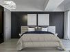 Italian Bed Linen Winterdeken vuurvast, tweekleurig, van zijde, donkerblauw/lichtgrijs, 260 x 260 cm