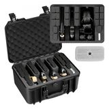 VEVOR Mallette de Transport d'Armes, Valise pour Pistolet avec Insert en Mousse XPE, Étui Rigide Étanche Capacité 4 Pistolets, pour Arme de Poing, Objectifs, Appareil Photo, 404x319x192 mm, Conforme TSA