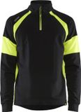 Blåkläder Sweatshirt met High Vis zones 3550-1158 - Zwart/High Vis Geel - 4XL