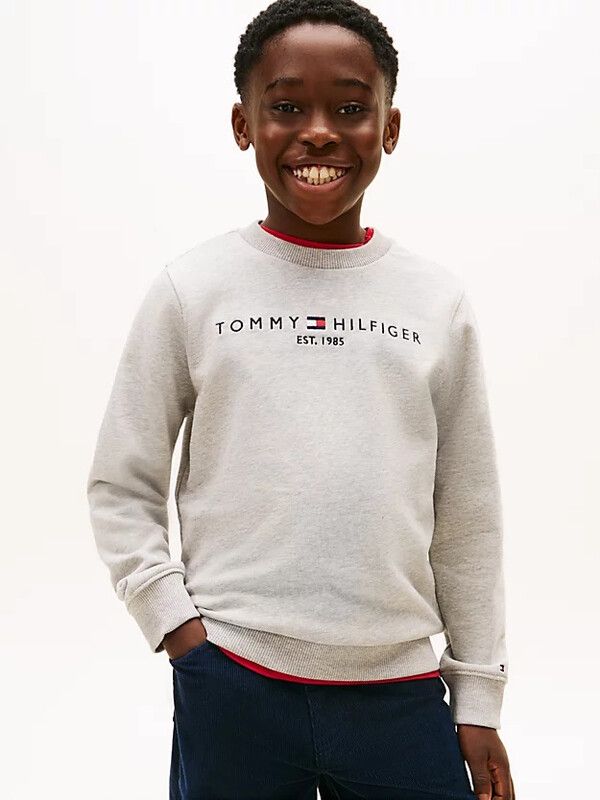 Tommy Hilfiger Essentiële sweater kinderen neutraal lichtgrijs melange 7