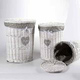 Set van 3 ronde wijnmanden, decoratie, hart, H55/47/39 cm