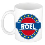 Bellatio Decorations - Roel voornaam - koffiemok - beker - wit/blauw - 300 ml - Cadeau - Heren - Collega - Vaderdag - Verjaardag