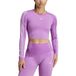 Adidas Knit T-shirt Met Lange Mouwen Paars S Vrouw