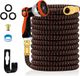 Tuyau d'arrosage extensible sans marque - 100FT latex 3 couches - raccords en laiton massif - tuyau d'eau flexible - pulvérisateur 10 fonctions - tissu 3450D durable