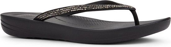 FitFlop iQUSHION Dames Teenslippers - Zwart - Sparkle - Maat 41