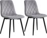 Merkloos Relaxdays Eetkamerstoelen - set van 2 - fluweel - 120 kg - grijs