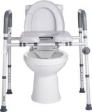 VEVOR Toiletverhoger (Verstelbare Hoogte en Breedte) met Armleuningen, Draagvermogen van 181 Kg en 4 Poten, Verhoogde Toiletzitting voor Ouderen, Senioren, Gehandicapten en Zwangere Vrouwen