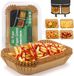 Sans marque 100 pièces papier cuisson pour friteuse à air double zone - 22x14 cm