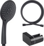 Differnz handdouche - 3 standen - met doucheslang 1.5 m - handdouche houder kantelbaar - zwart