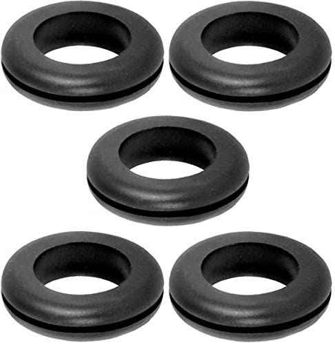 5 x Cable Grommet Rubber Cable Attachment Round Eye Recessed Desk Wall Tube Holder Housing Electrical Cabinet (D1 = 8 x D = 6 x H1 = 1 mm)