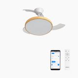 Create - Plafondventilator WIND CLEAR STUDIO Ø91cm Wit / Licht hout 40W WIFI