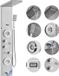 Vevor Douchepaneelsysteem, 6 Douchemodi, Led En Display Douchepaneeltoren, Regenval, Waterval, 4 Lichaamsmassagejets, Baduitloop, Handdouche, 150 cm Slang, Wandgemonteerde Doucheset
