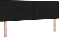 vidaXL - LED - Hoofdbord - met - LED-stripverlichting - Zwart - 144 - cm - Stof