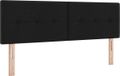 vidaXL - LED - Hoofdbord - met - LED-stripverlichting - Zwart - 144 - cm - Stof