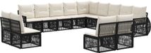 vidaXL Tuinbank Set 13-delig Zwart en Crèmewit Polyrattan