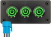ProRide Interrupteurs à pression métalliques ON-OFF 220V - 16mm - Panneau encastré triple - IP67 - Indicateur LED Vert
