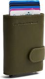 The Chesterfield Brand Leren kaarthoes Bennett Cardholder Olive Green